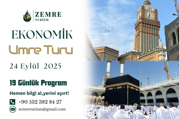 🟢 24 Eylül 2025 – Gaziantep Çıkışlı / Umre Turu | EKONOMİK