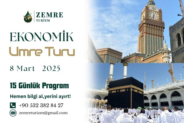 🕋 8 Mart – 22 Mart  2026 Gaziantep Çıkışlı / Umre Turu | EKONOMİK